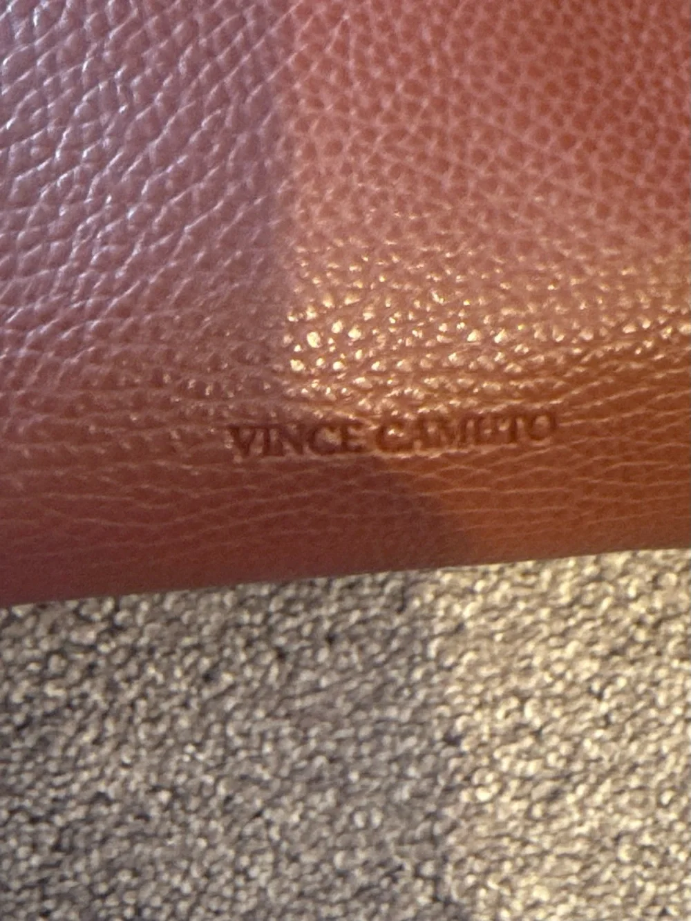 Vince Camuto Brown Tote with Black Center Stripe